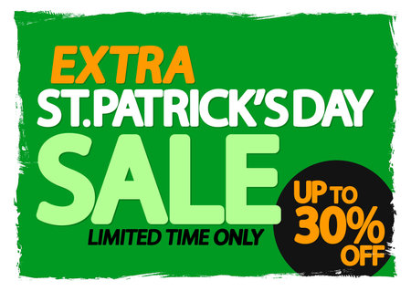 t. Patrick's day sale banner design template. Vector illustration.のイラスト素材