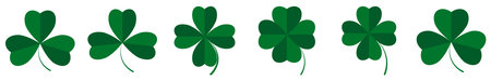 Four leaf clover isolated on white background. St. Patrick's Day vector illustration.のイラスト素材