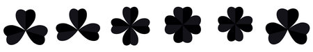 Set of four leaf clover isolated on white background. Vector illustration.のイラスト素材