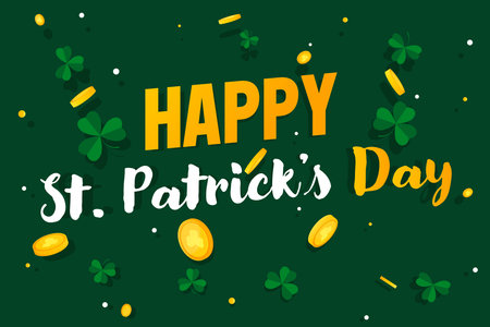 Happy St. Patrick's Day Greeting Card Vector Illustrationのイラスト素材