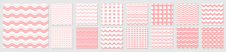 Set of seamless vector patterns. Abstract geometric backgrounds. Colorful backgrounds.のイラスト素材