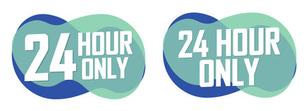 Set of sale banners design template, 24 hours only, discount tags. Vector illustration.のイラスト素材