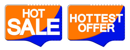 Hot sale banners design template, discount tags set, vector illustration.のイラスト素材