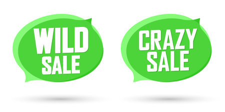 Set of sale speech bubble banners. Vector illustration. Flat design.のイラスト素材