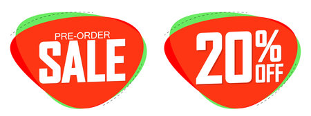 Pre Order Sale banners template design, discount tags, special offer, app icons, vector illustrationのイラスト素材