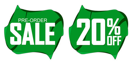 Pre Order Sale banners template design, discount tags, special offer, app icons, vector illustrationのイラスト素材