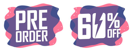 Pre Order Sale banners template design, discount tags, special offer, app icons, vector illustrationのイラスト素材