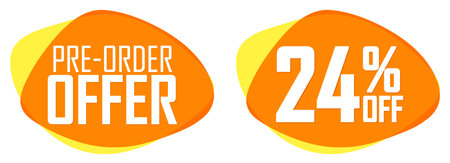 Pre Order Sale banners template design, discount tags, special offer, app icons, vector illustrationのイラスト素材