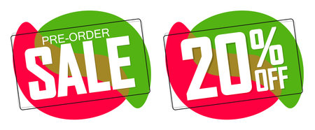 Pre Order Sale banners template design, discount tags, special offer, app icons, vector illustrationのイラスト素材