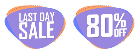 Set of sale banners design template, discount tags. Vector illustration.のイラスト素材