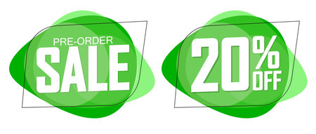 Pre Order Sale banners template design, discount tags, special offer, app icons, vector illustrationのイラスト素材