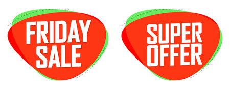 Set of sale banners design template, discount tags. Special offer vector illustration.のイラスト素材