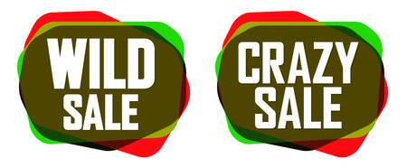 Set of sale banners design template, discount tags. Vector illustration.のイラスト素材
