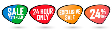 Set Sale banners design template, discount tags collection, vector illustration.のイラスト素材
