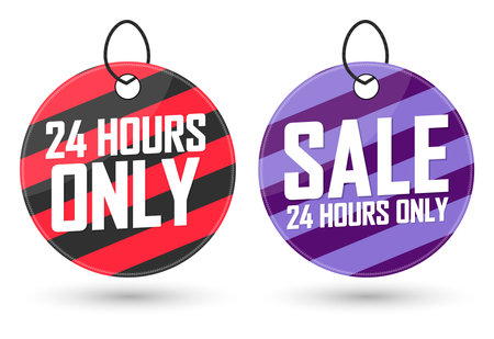 Set of sale banners design template, discount tags. Vector illustration.のイラスト素材