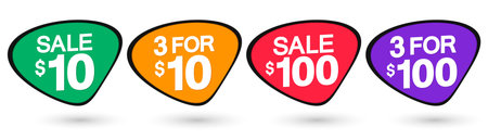 Set of sale stickers, labels, tags, badges and design elements. Vector illustration.のイラスト素材
