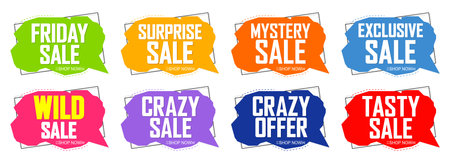 Set of sale banners design template, discount tags collection, vector illustrationのイラスト素材