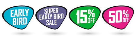 Set Sale banners design template, discount tags collection, vector illustration.のイラスト素材