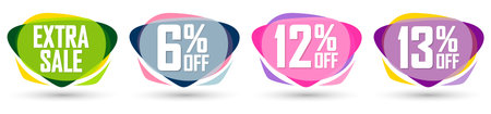 Set Sale banners, discount tags design template, special offer, vector illustrationのイラスト素材