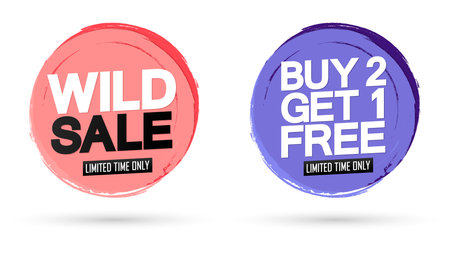 Set of sale banners, discount tags design template, vector illustration.のイラスト素材