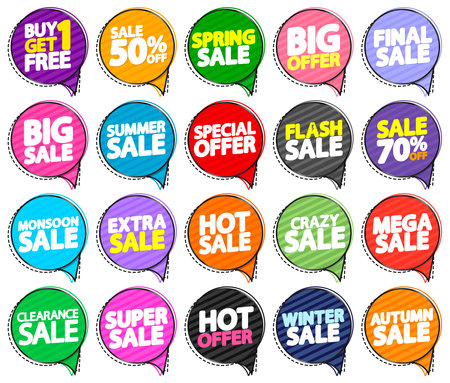 Big sale stickers set isolated on white background. Vector illustration EPS10のイラスト素材
