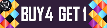 Buy 4 Get 1 Free, Sale banner template design, vector illustrationのイラスト素材