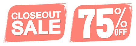 Sale 75% off banners design template, discount tags, vector illustrationのイラスト素材