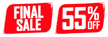 Sale 50% off banners design template, discount tags set, vector illustrationのイラスト素材