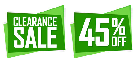 Set Sale 45% off banners design template, discount tags, vector illustrationのイラスト素材