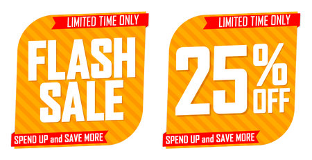 Sale banners design template, discount tags collection, vector illustration.のイラスト素材