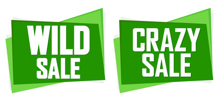 Sale banner template design. Set of green and gray square background.のイラスト素材