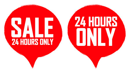 Set of red sale stickers isolated on white background. Vector illustration.のイラスト素材