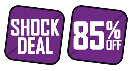 Set of stickers with black and violet colors. Big sale. Vector illustrationのイラスト素材
