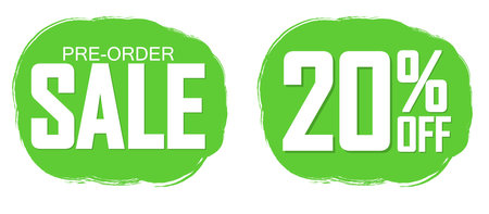 Pre Order Set Sale banners template design, discount tags, special offer, app icons, vector illustrationのイラスト素材