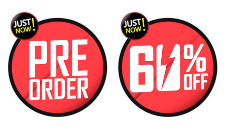 Pre Order Set Sale banners template design, discount tags, special offer, app icons, vector illustrationのイラスト素材
