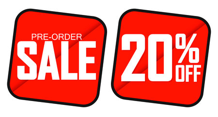 Pre Order Set Sale banners template design, discount tags, special offer, app icons, vector illustrationのイラスト素材