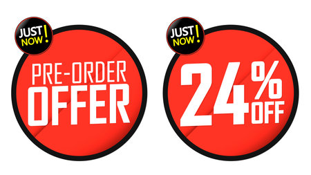 Pre Order Set Sale banners template design, discount tags, special offer, app icons, vector illustrationのイラスト素材