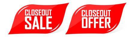 Sale stickers set in red and black colors. Vector illustration.のイラスト素材