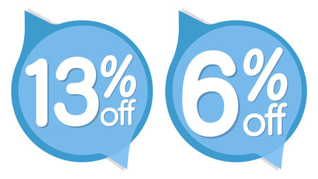 Sale stickers, labels, tags and badges in blue and white colorsのイラスト素材