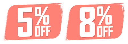 Set Sale up to 80% off banners design template, discount tags, vector illustrationのイラスト素材