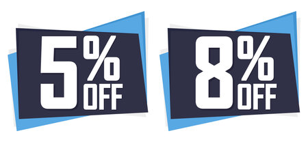 Discount up to 85% off banners design template, discount tags collection, vector illustrationのイラスト素材