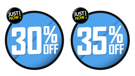Sale 30% off banners design template, discount tags set, vector illustrationのイラスト素材