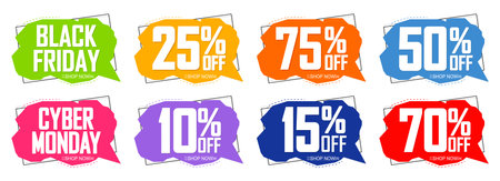 Set Sale banners design template, discount tags, special offer, vector illustrationのイラスト素材