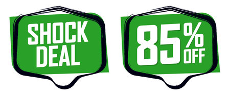 Set of green sale banners on white background, vector illustration. Eps 10のイラスト素材