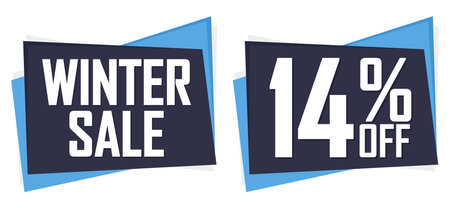 Winter sale banners design template, discount tags collection, vector illustration.のイラスト素材