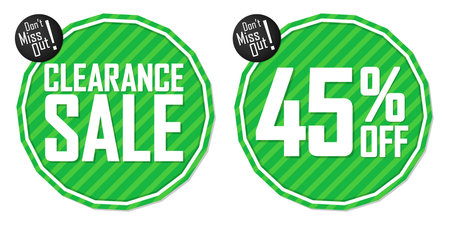 Set of sale stickers, labels, tags and badges. Vector illustrationのイラスト素材