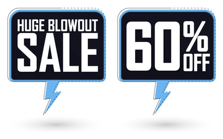 Set of sale banners design template, discount tags, vector illustration.のイラスト素材