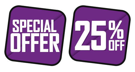Special Offer, 25% off, sale banners design template, discount tags, vector illustrationのイラスト素材