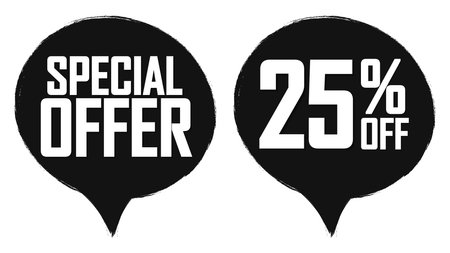 Special Offer, 25% off, sale banners design template, discount tags, vector illustrationのイラスト素材