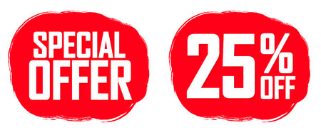 Special Offer, 25% off, sale banners design template, discount tags, vector illustrationのイラスト素材